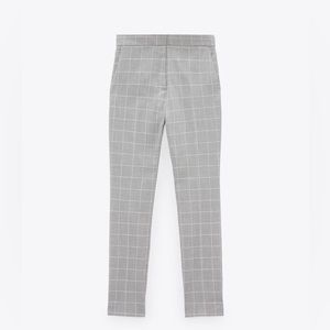ZARA Grey Check Jogger Waist Pants